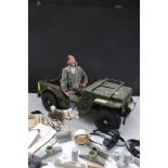 Action Man - Quantity of Action Man to include figure, Husky, weapons and accessories plus a Jeep