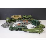 11 circa 1960s - 70s play worn military diecast models to include Dinky, Britains and Corgi