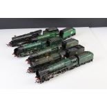 Six OO gauge locomotives with tender (some unrelated) to include Airfix Pendennis Castle, Triang