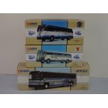 Three boxed Corgi Classics Vintage Buses USA diecast models to include 98461 Battle of Britain