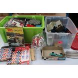 Quantity of accessories, cars & track, Scalextric, Tri-ang Minic Motorways etc (2 boxes)