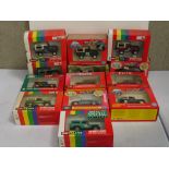 A collection of boxed Britains Land Rovers to include 09484 Freelander with soft top, 9512 Farm Land