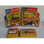 Six boxed Dinky diecast models to include 980 Coles Hydra Truck 150T, 432 Foden Tipping Lorry, 263