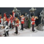 A collection of metal military figures to include Scots guard band by Corgi together with a