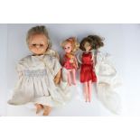 Three mid 20th C plastic dolls to include Tiny Tears, Tressie and one other