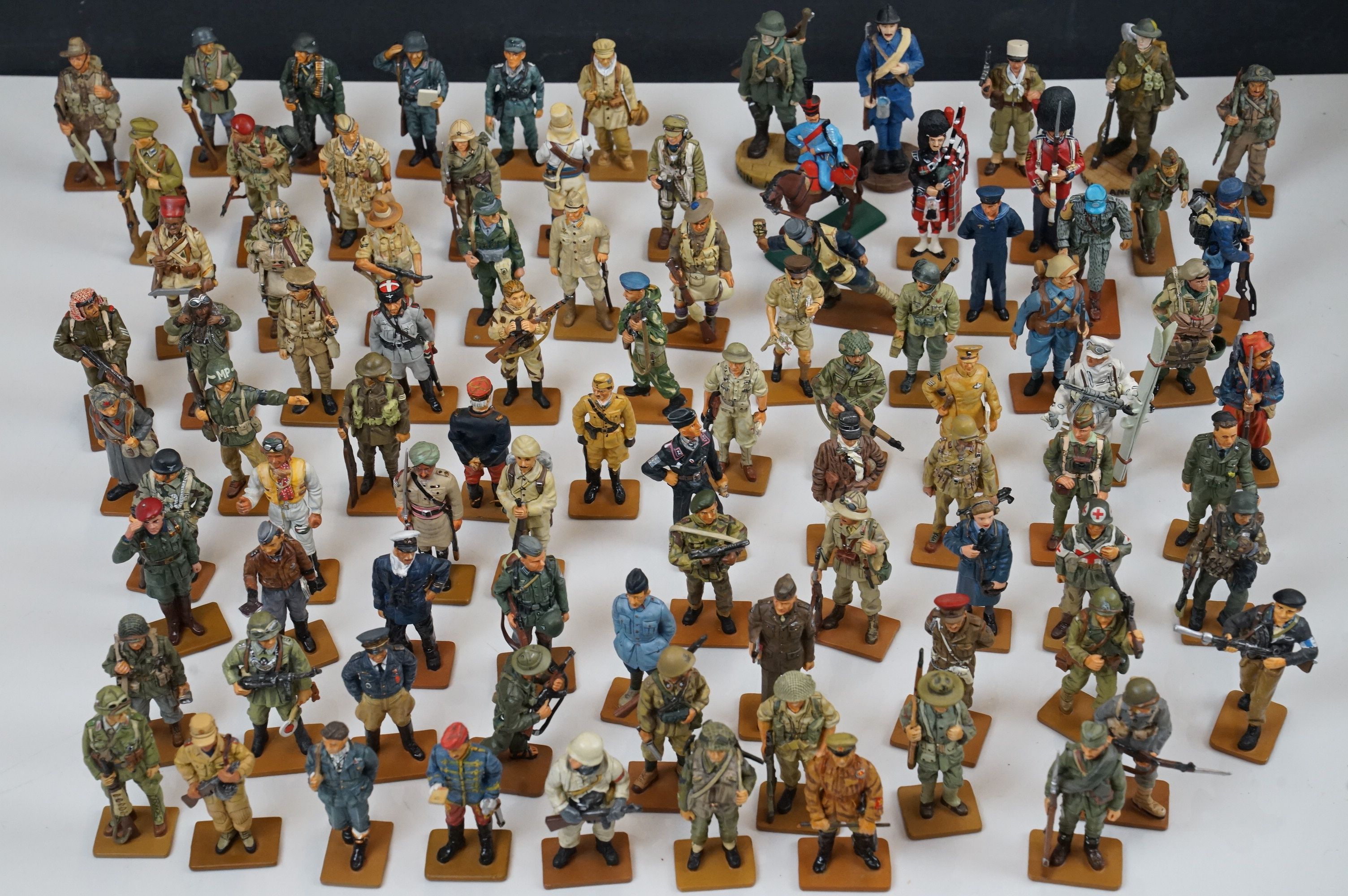 A large collection of Del Prado metal military figures to include WW2 German Warrant officer, Gurkha