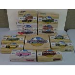 13 Boxed Corgi Classics Public Transport from Corgi diecast models, vg overall with some box fading