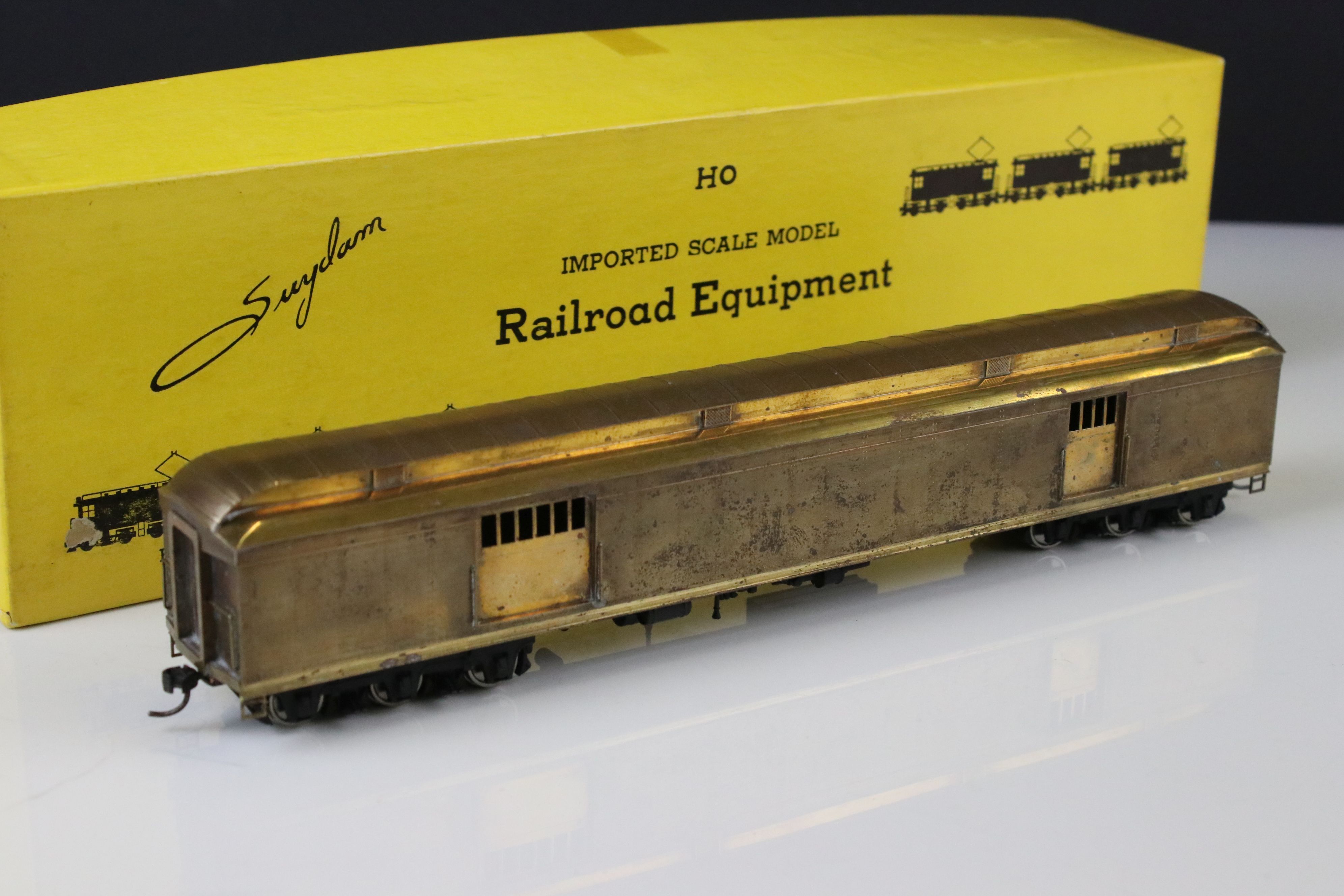 Three boxed E Suydam & Co HO Railroad Equipment Baggage Car brass models to include 2 x RR-7 (one - Image 19 of 25