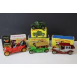 Four boxed diecast models to include Corgi Classics 9021 1910 Daimler with three figures, 2 x