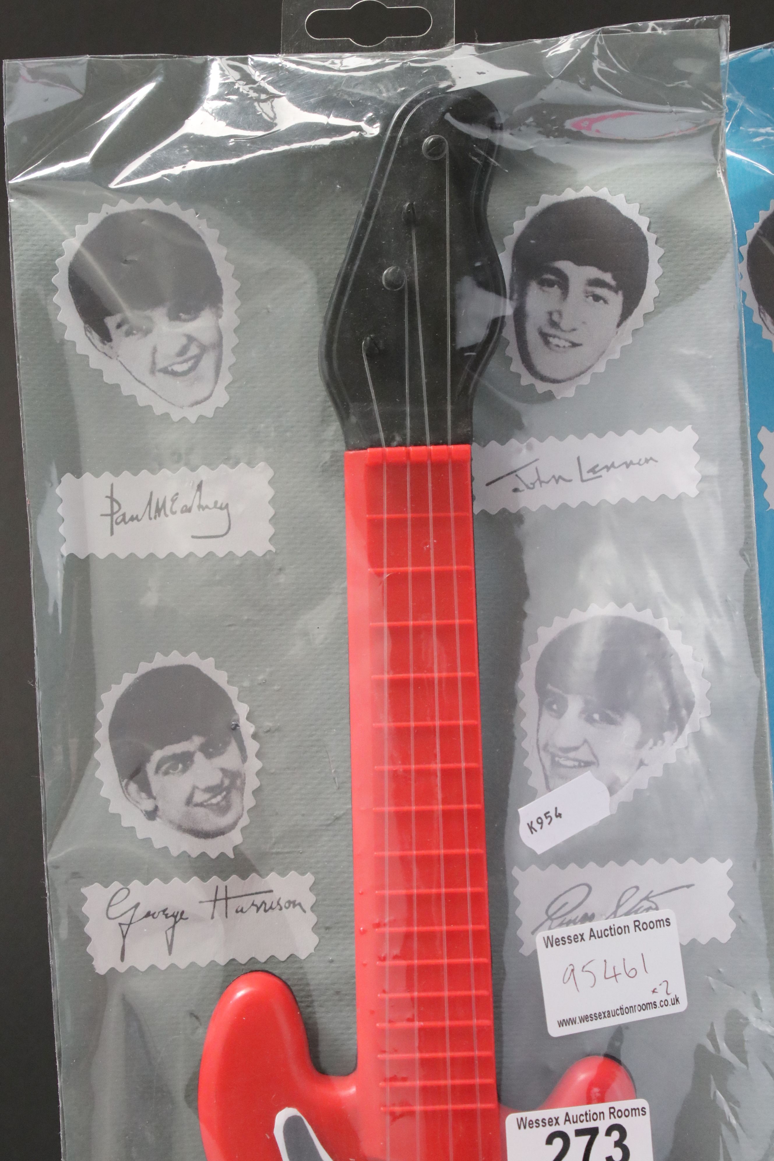 Music Toys - Two 1960s The Beatles plastic toy guitars with original cards within bags, excellent - Image 2 of 4