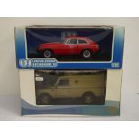 A 1:18 scale universal hobbies diecast MGB GT-Mk.II together with a 1:18 scale limited edition