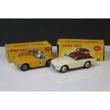 Two boxed Dinky diecast models to include 109 Austin Healey 100 Sports in yellow (showing paint