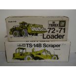 Two boxed 1:40 diecast models to include NZG No 164 Terex GM 72-71 Loader, cab is removed from