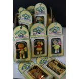 11 Boxed Panosh Place Cabbage Patch Kids Poseable Figures, all variants, unopened, discolouring to