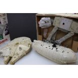 Star Wars - Three playworn original Kenner Star Wars vehicles to include AT-AT, Millennium Falcon