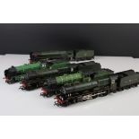 Five OO gauge locomotives with tenders (some unrelated) to include Hornby Stowe 4-4-0, Hornby King