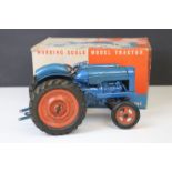 Boxed Chad Valley New Fordson Major diecast model, showing rusting and paint loss, box dusty and