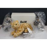 Steiff - three cats to include unboxed Kitty Katze 099335 191021 & Kitty Katze 099335 230721, both