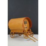 A scratch built model of a Romany caravan built from matches and dowling. Measures approx 44cm in