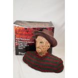 Boxed Neca A Nightmare on Elm Street Freddy Kreuger Talking Bust, untested with tatty box (40cm x