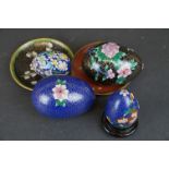 Collection of Cloisonne eggs & pin dishes