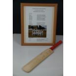 A Gloucestershire County Cricket Club 1996 miniature Cricket bat with 15 signatures to include Allan