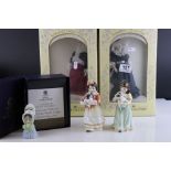 Two Boxed Coalport Somerset Collection Figurines together with Boxed Royal Worcester limited edition