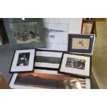 A quantity of prints and photographic images to include bear hunting, seascape etc.