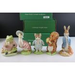 Five Boxed Royal Doulton Beswick ware Beatrix Potter Limited Edition Figures including Peter