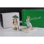 Boxed Royal Worcester limited edition Benjamin Bunny Candle Snuffer together with Boxed John Beswick