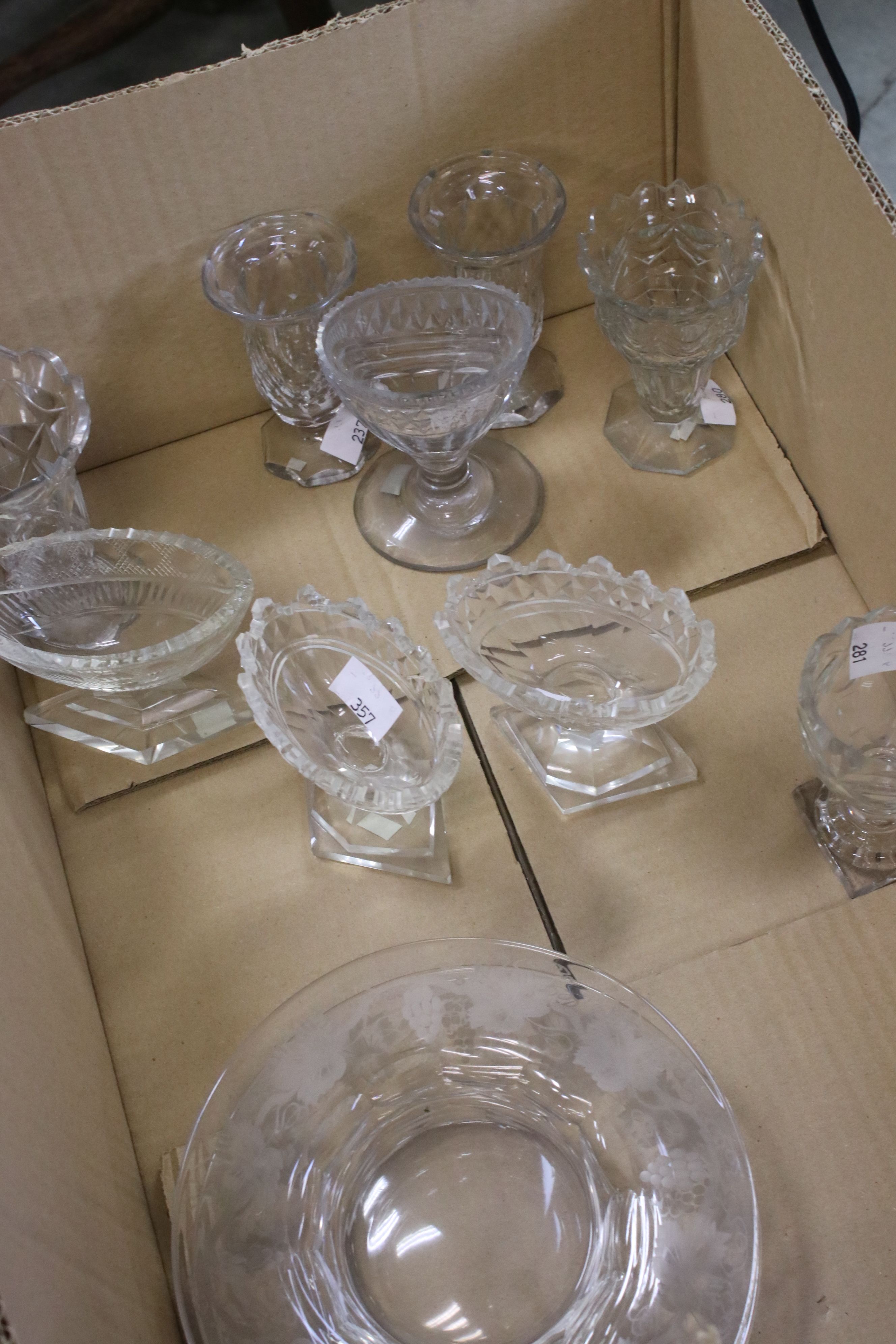 Collection of Antique Glass including helmet shaped fluted jug, 6" high, cut glass gobular jug, - Image 6 of 11