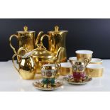 Collection of Royal Worcester Gold Coloured Tea / Coffee Ware including Teapot, Coffee Pot, Hot