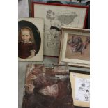 A quantity of oil paintings and pictures mainly portraits .