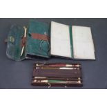 A Farlow leather fishing tackle case complete with tackle, dated 1910.