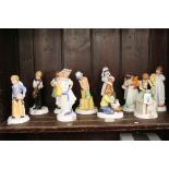 Collection of Ten Royal Doulton Childhood Days Figures including As good as new, And so to bed,