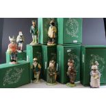 Eight Boxed John Beswick Figures including Gardener Rabbit, Fisherman Otter, Huntsman Fox, The