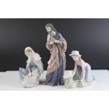 Three Nao Figures including Saint Joseph 0306, Virgin Mary 0307 and another of Girl on her hands and