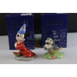 Two Boxed Royal Doulton Limited Edition Disney Figures ' Socerer's Apprentice Follow Me ' no. 900