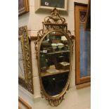 Modern Gilt Framed Rococo style Mirror, 106cms x 49cms