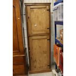 Rustic Pine Housemaid's Cupboard on Cupboard, 64cms wide x 186cms high