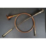 Vintage French hunting horn & one other