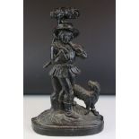 Antique style Cast Iron Doorstop in the form of a Woodsman with Dog, 39cms high