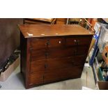 Edwardian Inlaid Mahogany Chest of Two Short over Three Long Drawers, 106cms wide x 85cms high