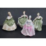 Four Royal Doulton figures Charlotte,Soiree,Michele and Fair Lady.