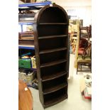 1930's / 40's Oak Domed Top Waterfall Bookcase, 173cms high x 53cms wide