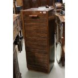 Early 20th century Durrant Oak Office Stationery Cabinet, the drop down tambour front opening to