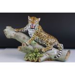 Renaissance Design Studio Limited Edition Ceramic Figure of a Jaguar, model H.W.4, designed by