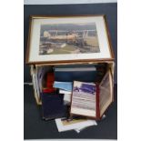A quantity of original aircraft photographs and slides together with a selection of aircraft books.