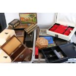 Quantity of wooden boxes, cash tins etc (2 boxes)