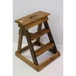 Set of vintage pine steps & stool